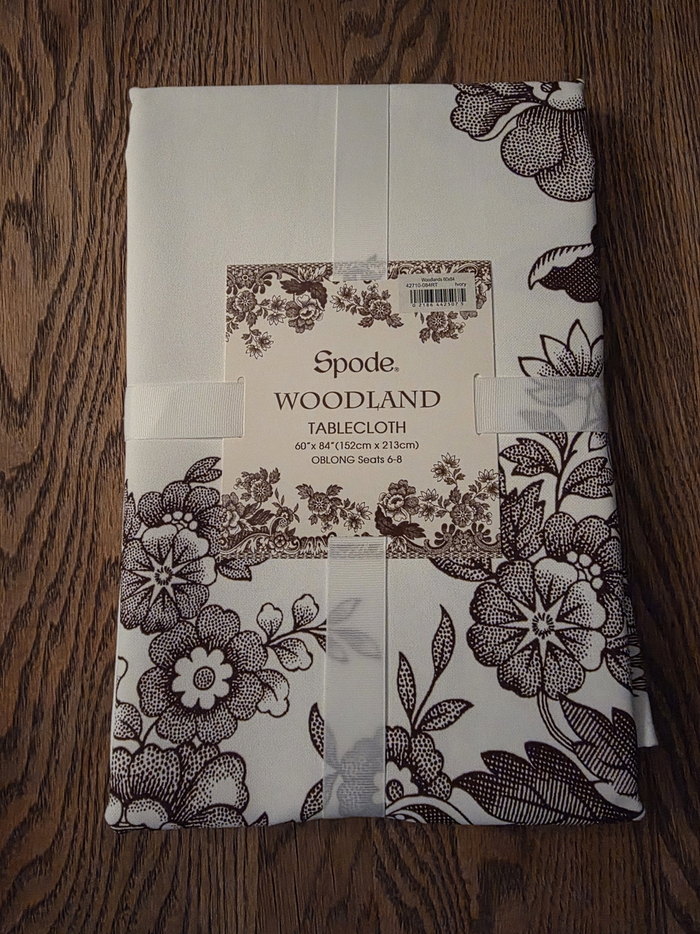 Spode Woodland Brown Floral Tablecloth - White/Brown